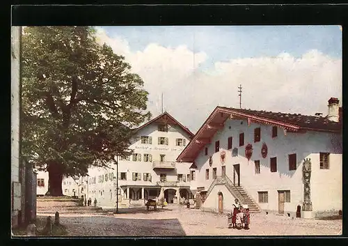 AK Reutte, Rathaus und Hotel Hirsch