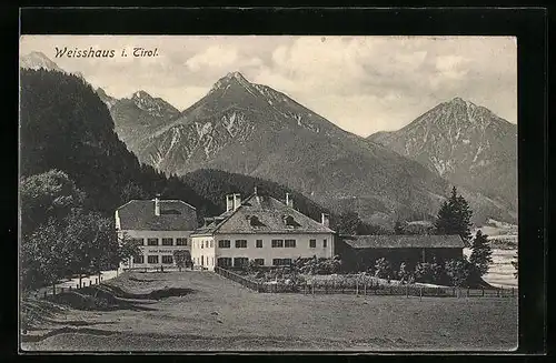 AK Weisshaus, Ortspartie mit Gasthaus Weisshaus