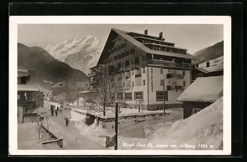AK St. Anton am Arlberg, Hotel Post im Schnee