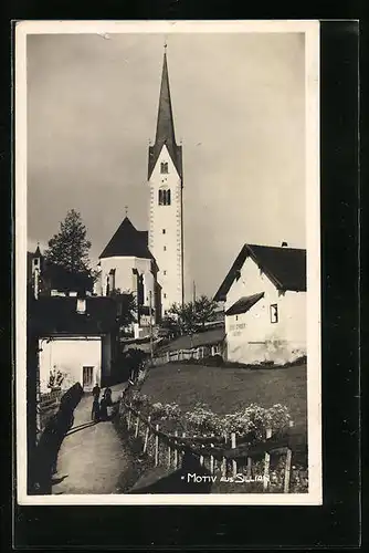 AK Sillian, Strassenpartie mit Blick zur Kirche