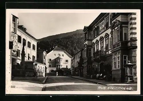 AK Steinach, Strassenpartie mit Hotel Steinbock und Gasthof zum wilden Mann