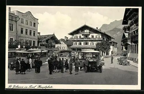 AK St. Johann, Hauptplatz mit Gasthof zur Mauth