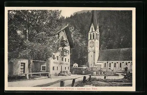 AK Langenfeld i. Oetztal, Gasthof zum Stern, Kirche