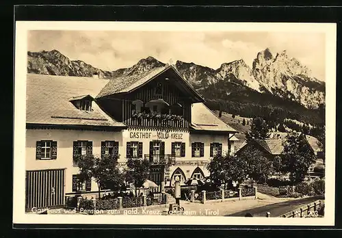 AK Tannheim, Gasthof und Pension zum goldenen Kreuz