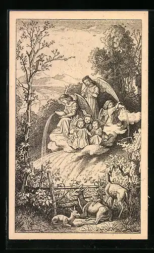 Künstler-AK Ludwig Richter: Unser tägliches Brot in Bildern, 2. Morgentau