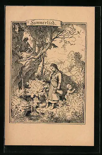 Künstler-AK Ludwig Richter: Sommerlied, aus Christenfreude