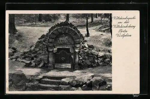 AK Porta Westfalica, Wittekindsquelle an der Wittekindsburg