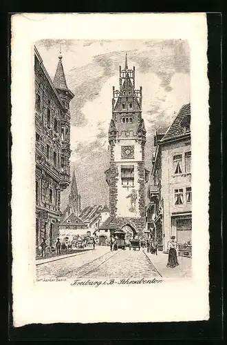 Künstler-AK Carl Jander: Freiburg i. B., Schwalbentor