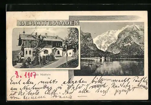 AK Berchtesgaden, Villa Waldheim, Königsee