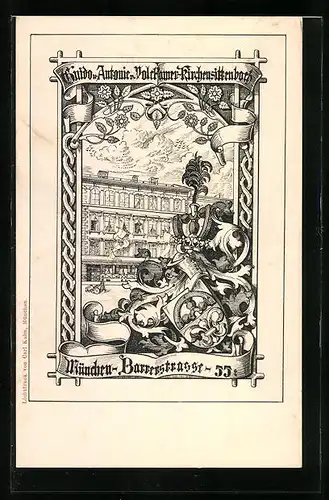 Künstler-AK München, Guido und Antonie Volckbauer-Kirchensittenbach, Barer Strasse 55