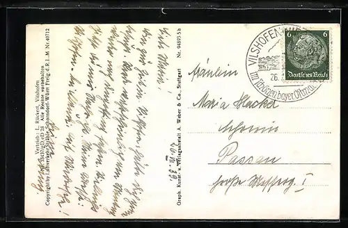 AK Vilshofen a. d. Donau, Fliegeraufnahme des Ortes