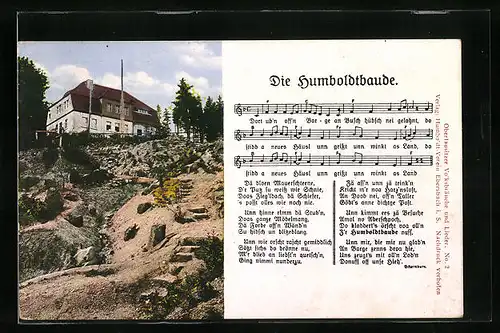 AK Ebersbach, Lied Die Humboldtbaude auf dem Schlechteberge