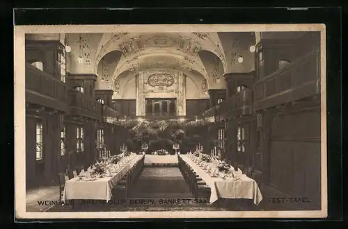 AK Berlin, Weinhaus Rheingold am Potsdamer Platz, Bankett-Saal