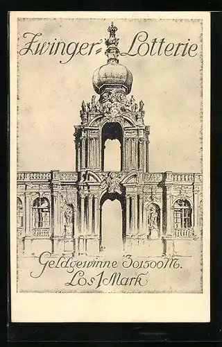Künstler-AK Dresden, Zwinger-Lotterie