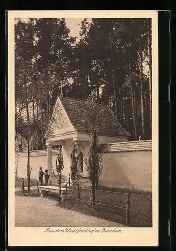 AK München-Hadern, Blick zum Waldfriedhof