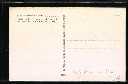 AK Kirch-Brombach i. Odwld., Teilansicht, Krankenhaus, Kriegerdenkmal 1914-18