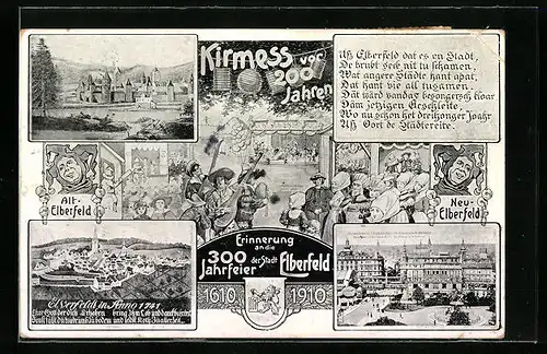 Künstler-AK Elberfeld, Kirmess vor 200 Jahren, Volksfest