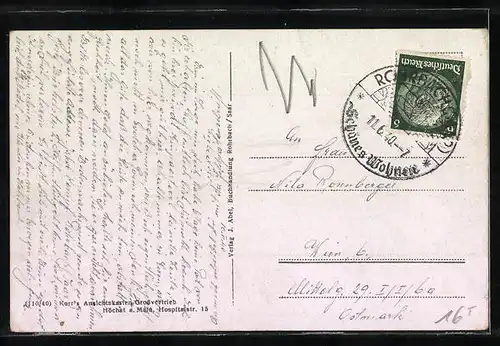 AK Rohrbach a. d. Saar, Ortsansicht mit Strassenpartie