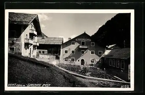 AK Vent, Ortspartie am Gasthof Post