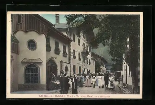 AK Längenfeld i. Oetztal, Vor dem Hotel zum Hirschen