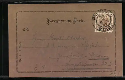 Lithographie Natters, Ortsansicht mit Gasthof Stern