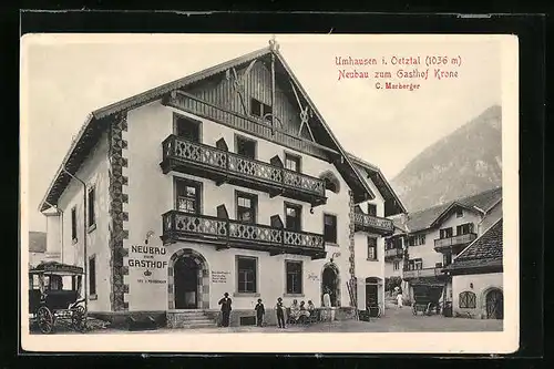 AK Umhausen i. Oetztal, Neubau zum Gasthof Krone