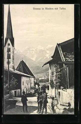 AK Mieders, Strasse mit Blick nach Telfes