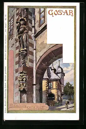 Künstler-AK H. Bahndorf: Goslar, Eckmotiv am Kaiserworth
