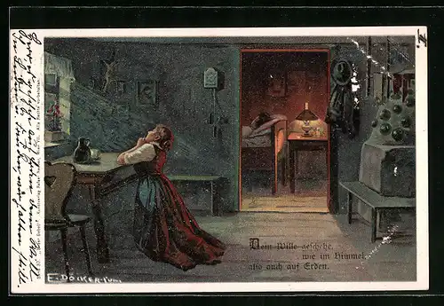 Künstler-AK E. Döcker: Vater Unser illustriert, Dein Wille geschehe