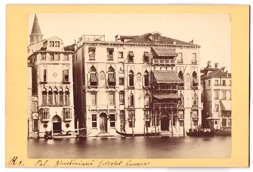 Fotografie unbekannter Fotograf, Ansicht Venedig, Partie am Hotel Europa