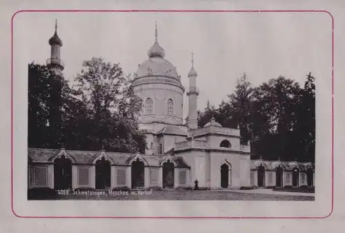 Fotoalbum mit 12 Fotografien, Ansicht Schwetzingen, Kaiser Friedr. Felsen, Schloss, Moschee, Wasserspeier, Minervatempel