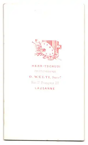 Fotografie O. Welti Succr., Lausanne, 20, Rue St. Francois, Junge Dame im Kleid