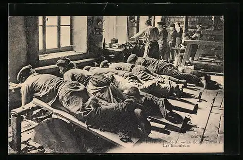 AK Thiers, Intérieur d`une Coutellerie, Les Émouleurs, Besteck