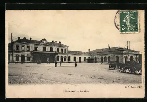 AK Epernay, La Gare, Bahnhof