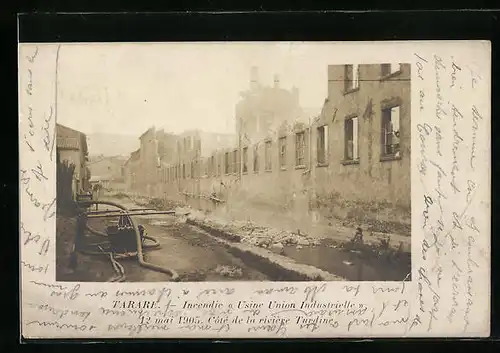 AK Tarare, Incendie Usine Union Industrielle