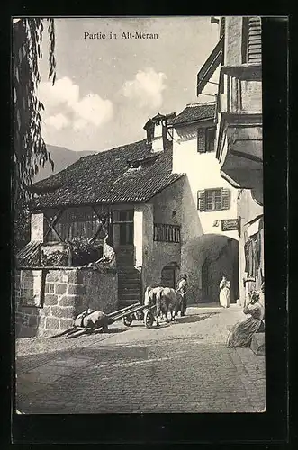 AK Meran, Strassenpartie in der Altstadt