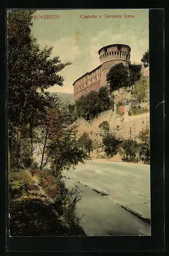 AK Rovereto, Castello e Torrente Leno