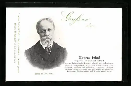 AK Portrait des ungarischen Dichters Maurus Jokai