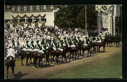 AK Huldigungsfestzug 1908, Truppen aus der Zeit des siebenjährigen Krieges