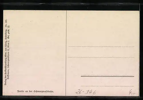 Künstler-AK Heinrich Hoffmann: Partie an der Schwarzwaldbahn