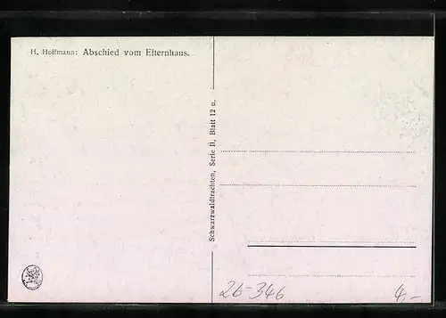 Künstler-AK Heinrich Hoffmann: Abschied vom Elternhaus