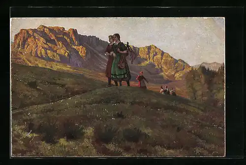 Künstler-AK Robert Kämmerer: Wandervögel