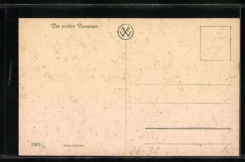 Künstler-AK Max Brüning: Die ersten Bananen