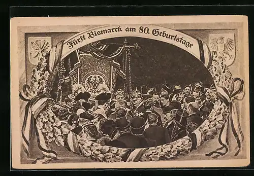 Künstler-AK Fürst Bismarck am 80. Geburtstag