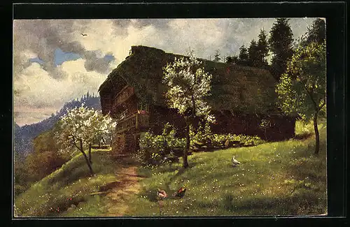 Künstler-AK Heinrich Hoffmann: Frühling im Schwarzwald