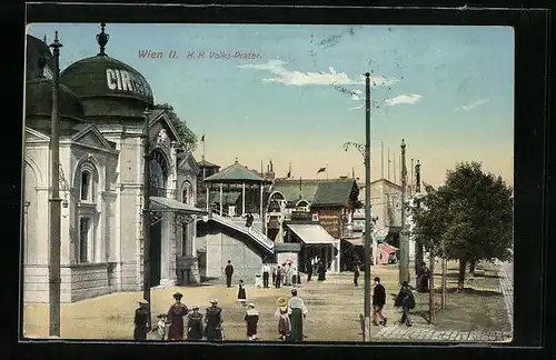 AK Wien, Passanten am K. K. Volks-Prater