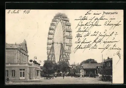 AK Wien, Praterpartie mit Riesenrad