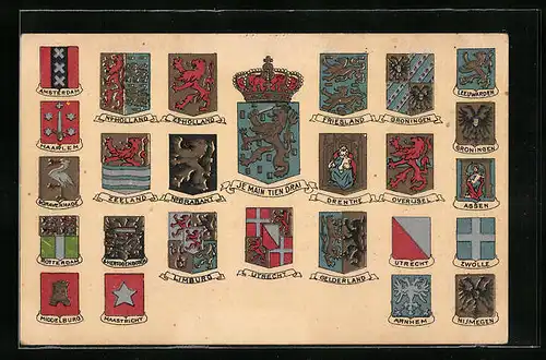 Künstler-AK Wappen mitteleuropäischer Königshäuser