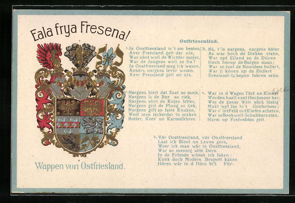 PrägeAK Wappen von Ostfriesland mit Gedicht Nr. 11754856 oldthing
