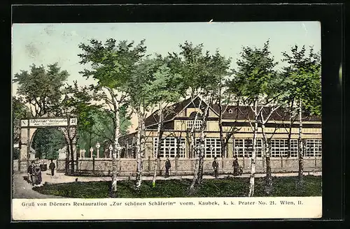 AK Wien, K. K. Prater, Dröners Restaurant zur schönen Schäferin